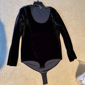 J Crew Velvet Scoopneck Bodysuit Black